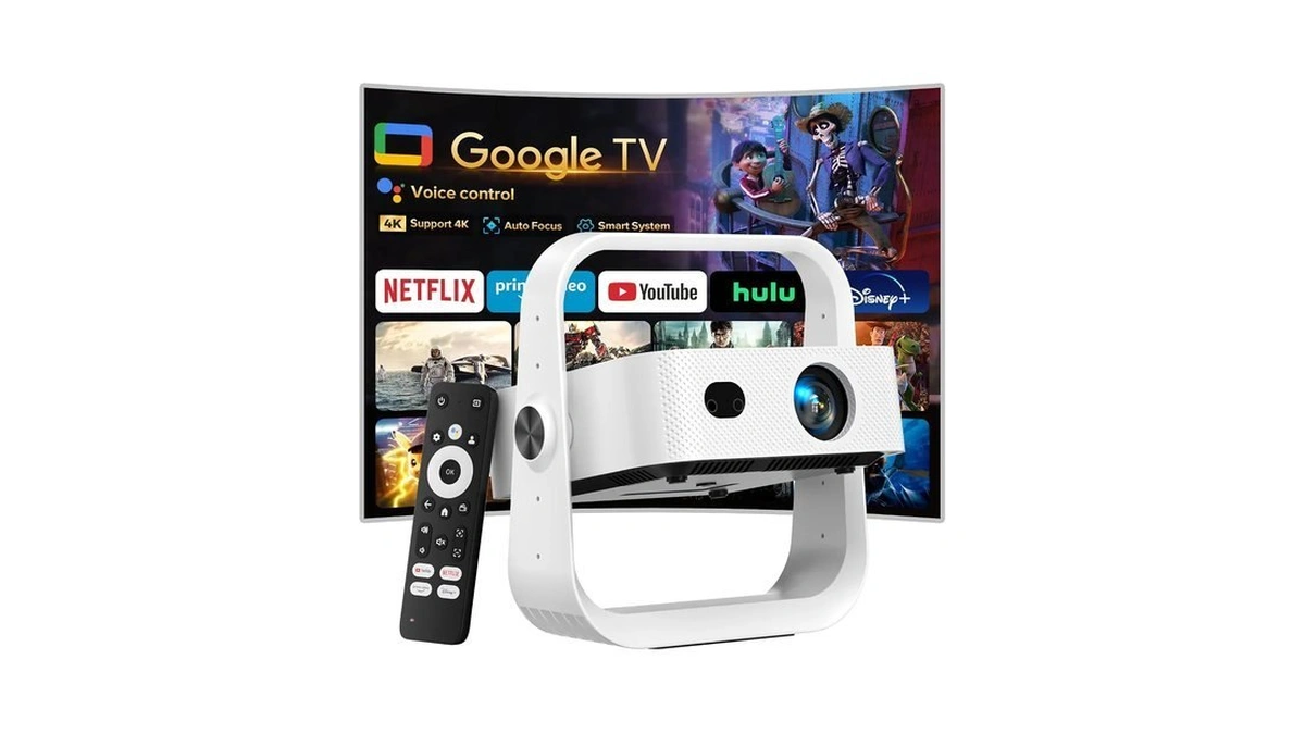 Pignynt Projector Built-in Google Tv/apps 4k Ai Auto Focus, Voice