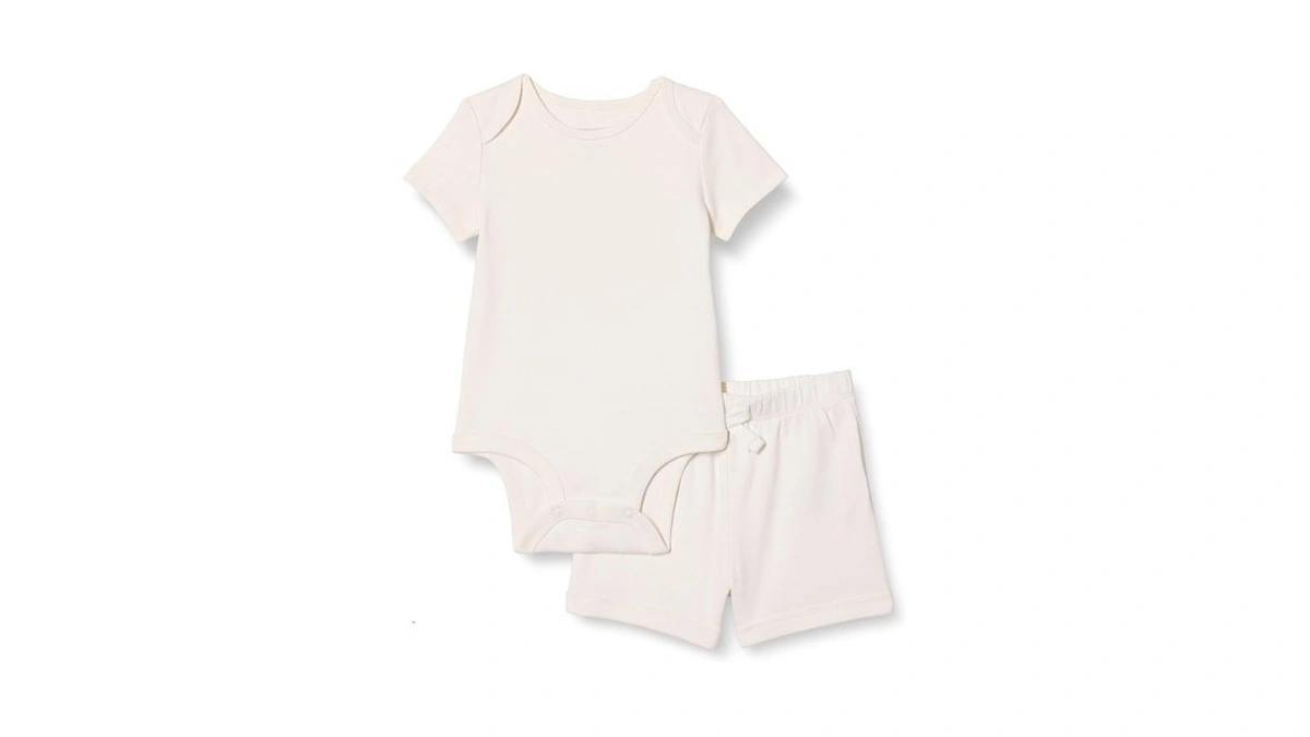 Amazon Essentials Unisex Toddlers' Short Sleeve 100% Cotton Bodysuit And