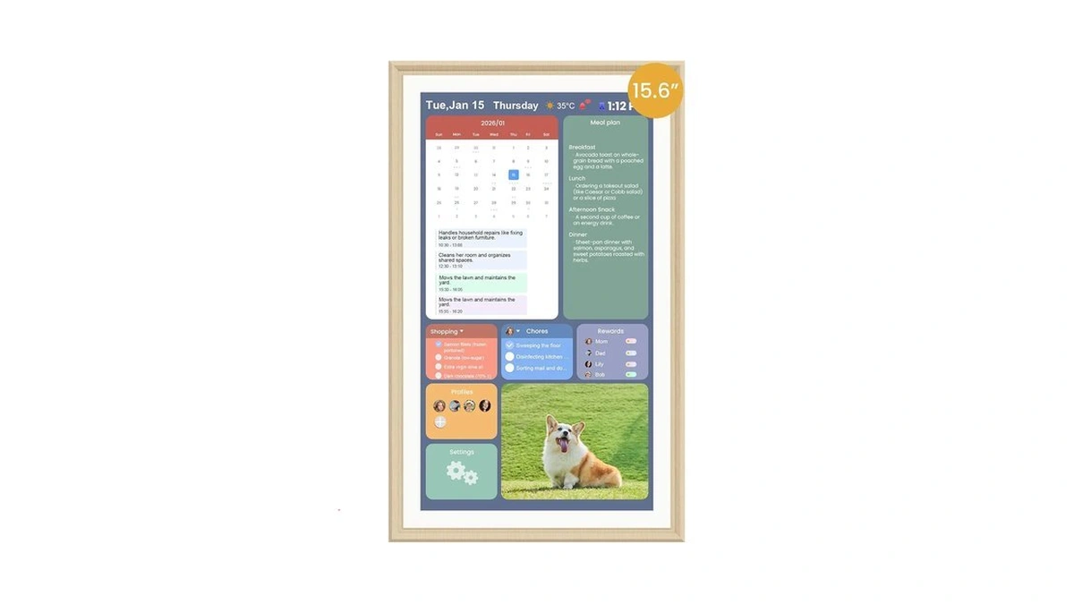 Winnovo 15.6-inch Smart Digital Calendar & Photo Frame For Family,