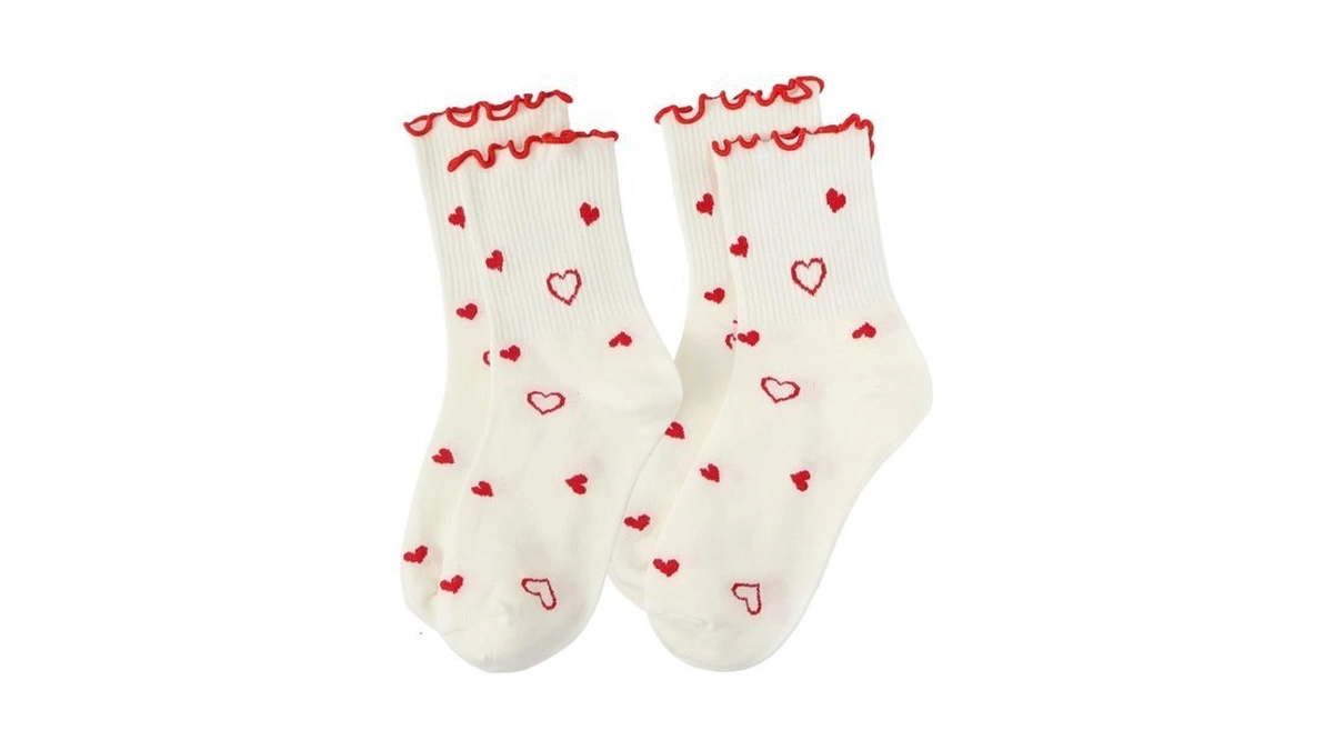 Knagsfa Womens Crew Socks, 2 Pairs Cute Cherry Novelty Socks