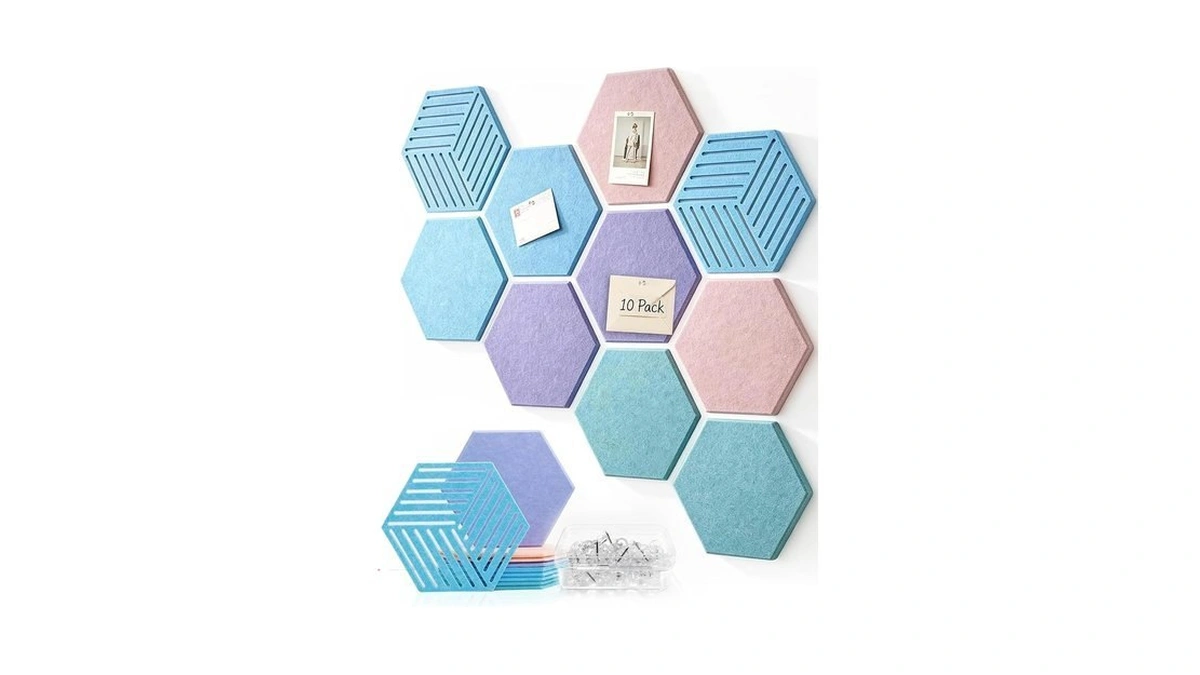 Hexagon Cork Board Tiles For Office Walls Decor 10 Pack