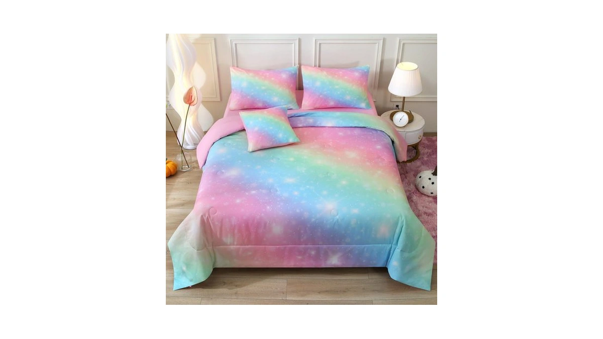 Jqinhome Glitter Bedding Set Full Size,6 Piece Bed In A