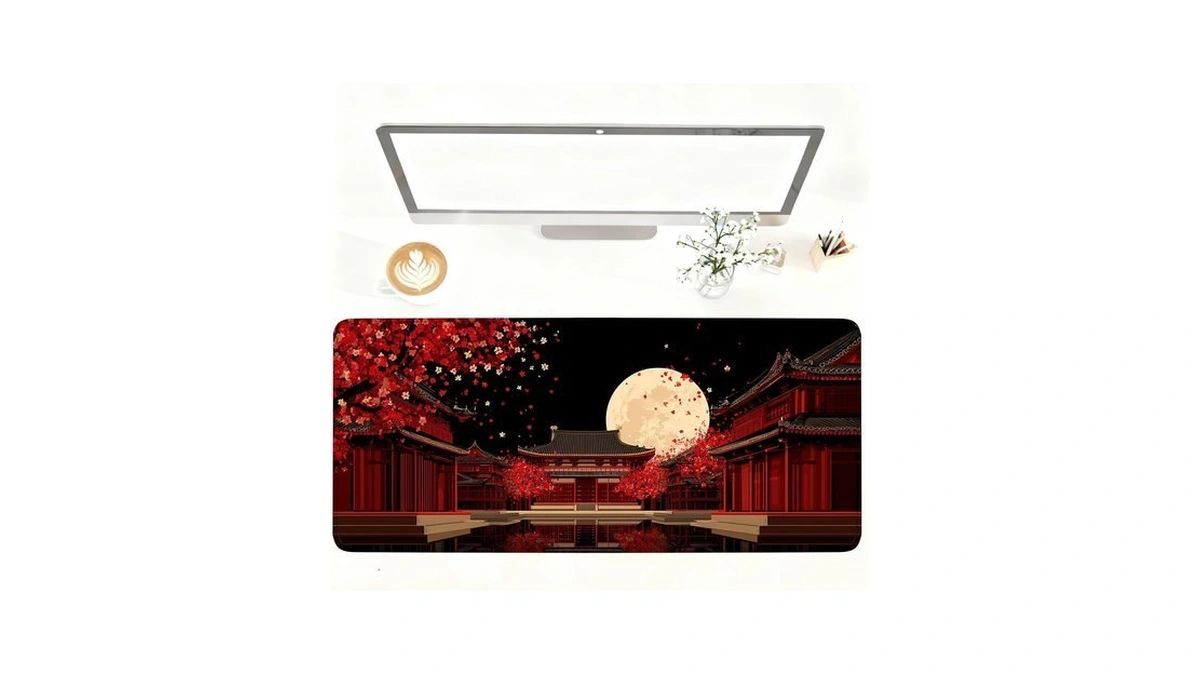 Japanese Chinese Style Large Gaming Mouse Pad - 35.5 X