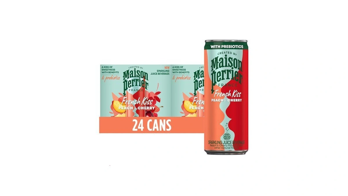 Maison Perrier French Kiss Sweetened Sparkling Water, Peach & Cherry