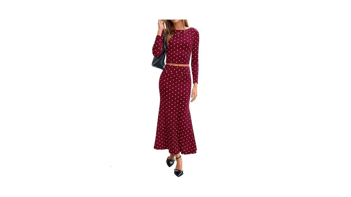 Btfbm Polka Dot Skirt Matching Sets Women Clothing Fall 2