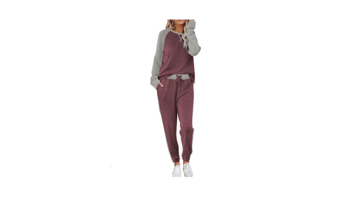 Ekouaer Women's Pajama Set Long Sleeve Pjs Cozy Sweatshirt And