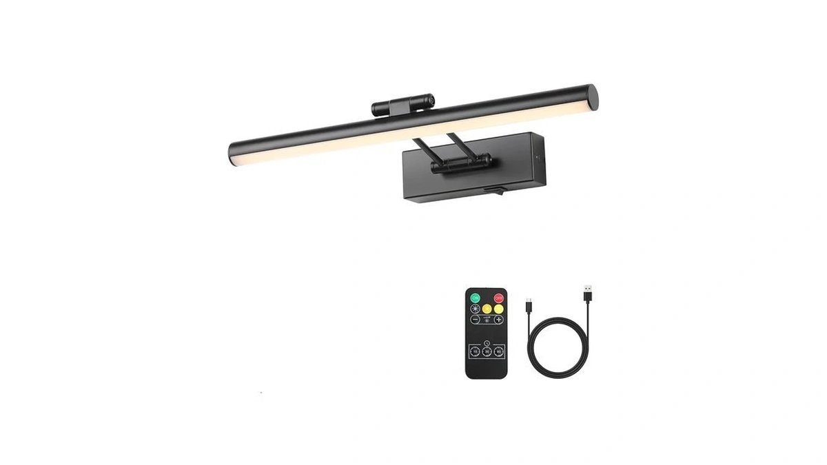Joosenlux Battery Operated Picture Light Dimmable Wireless Gallery Lights Dual-rods