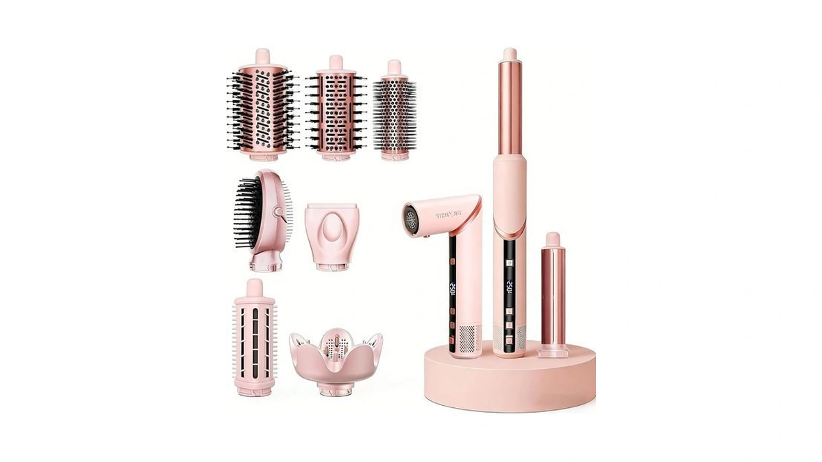 9-in-1 Hair Styler, 1200w Blow Dryer With Auto-wrap Curlers &