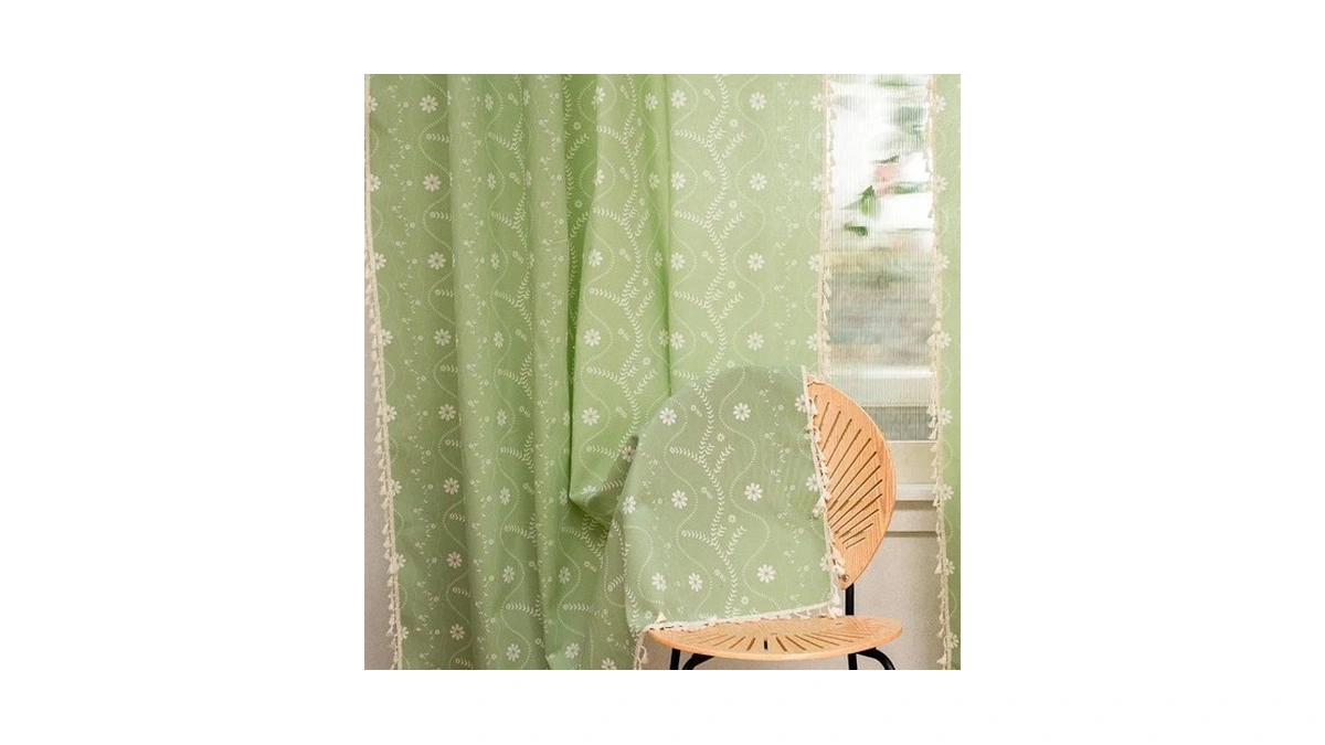 Koexm Floral Linen Sage Green Curtains For Living Room Boho