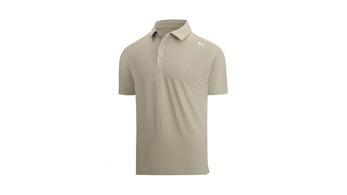 Men's Golf Shirt Dry Fit Collared Short Sleeve Polo Shirt,khaki,xxl