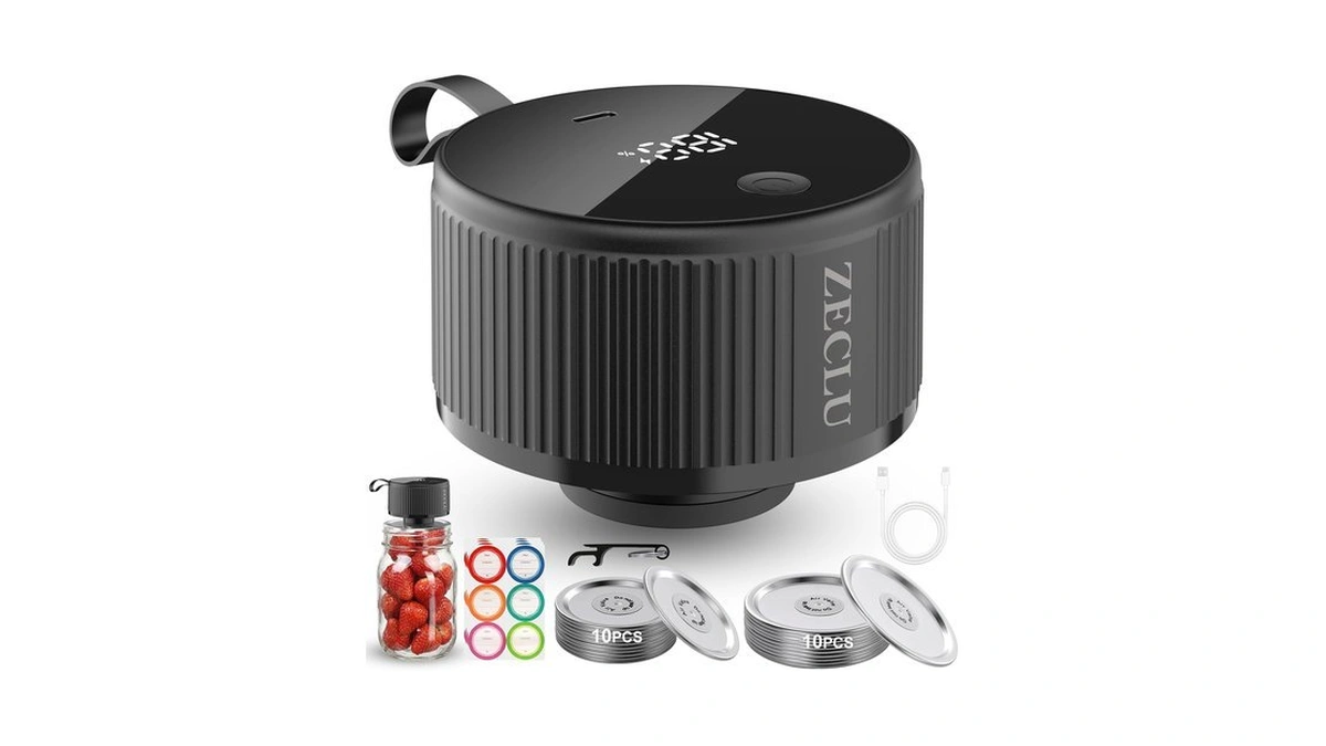 Zeclu Mason Jar Vacuum Sealer Kit For Wide And Regular