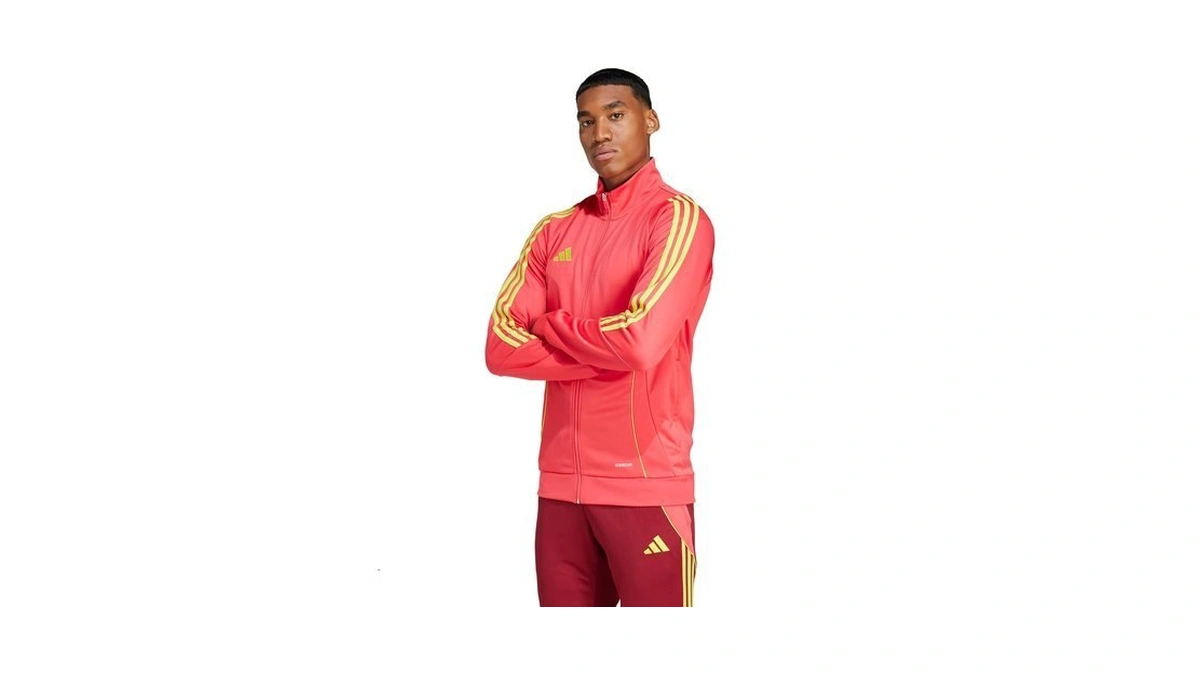 Adidas Men's Tiro 24 Training Soccer Jacket, Pink/semi Solar Yellow,