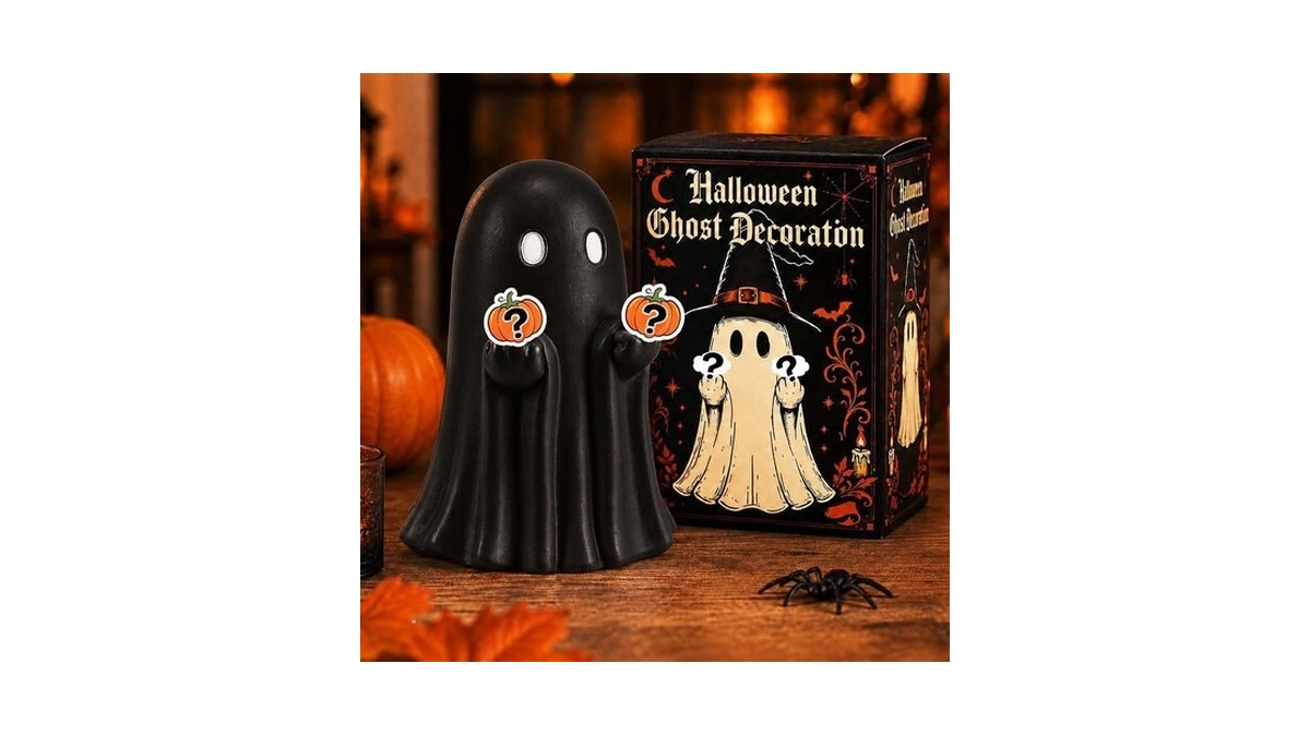 Halloween Decorations, Cute Middle Finger Ghost Figurine, Indoor Home Decor