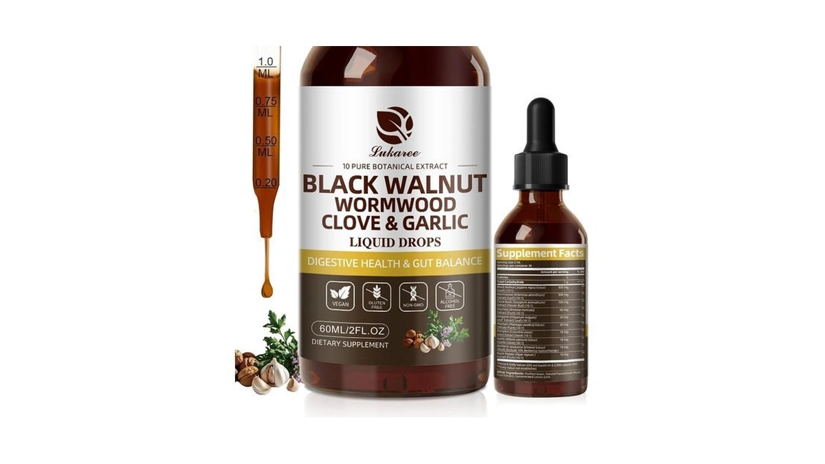 Lukaree Wormwood Black Walnut Clove Cleanse Tincture - Gut Health