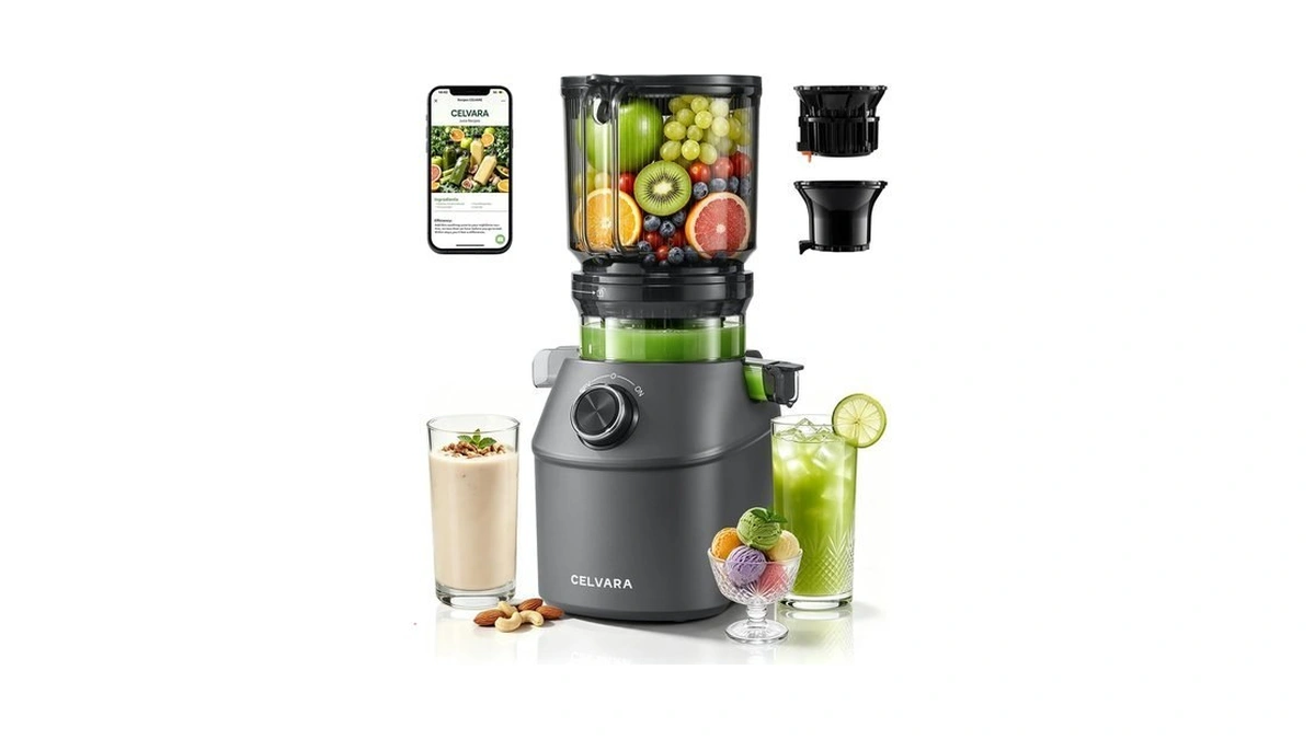 Celvara Fast 3-in-1 Cold Press Juicer, 6.5" Wide Feed Chute