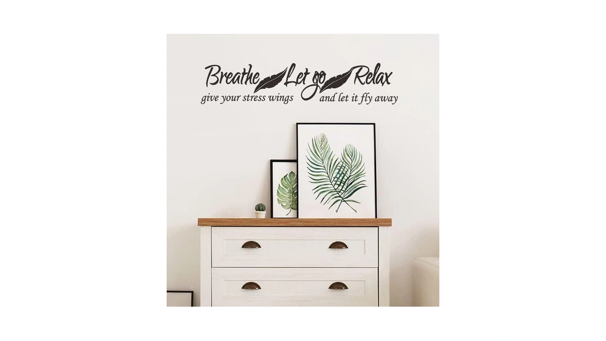 Amazon : Boodecal Breathe Let Go Relax Quotes Wal