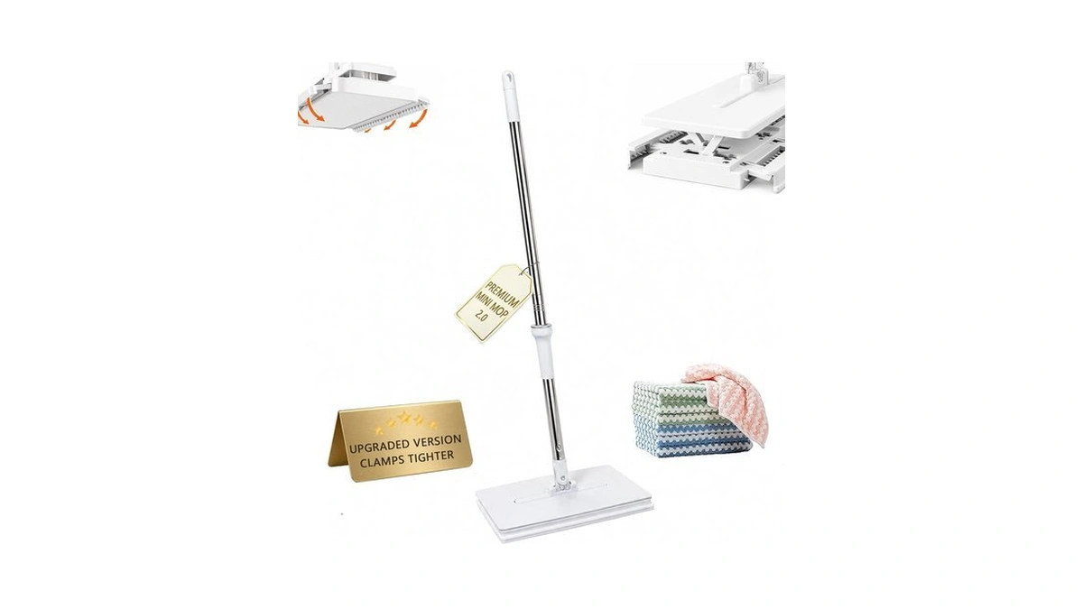 Snap Grip Mini Mop, Hands Free Multi Purpose Flat Mop,
