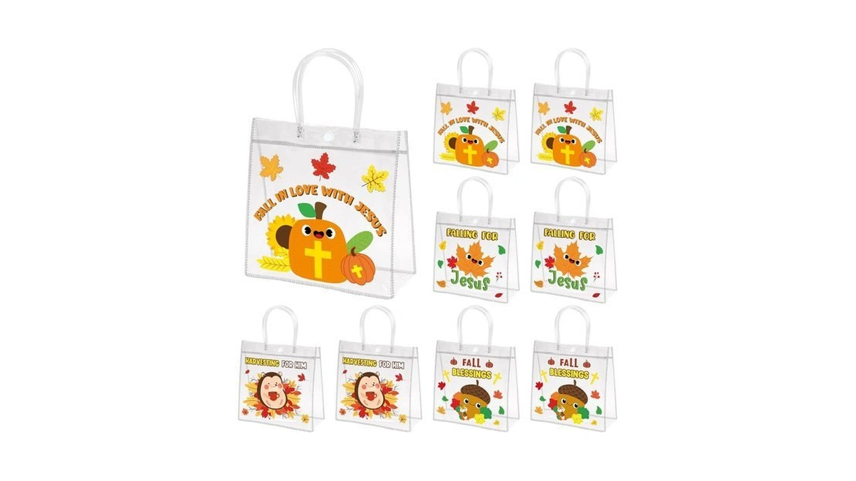 H1vojoxo Fall Blessings Gift Bags - 24pcs Religious Fall Clear