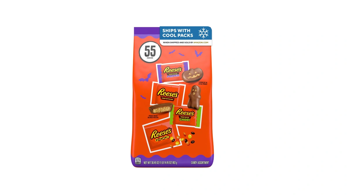 Reese's Assorted Peanut Butter Halloween Candy Bulk Variety Bag, 30.45