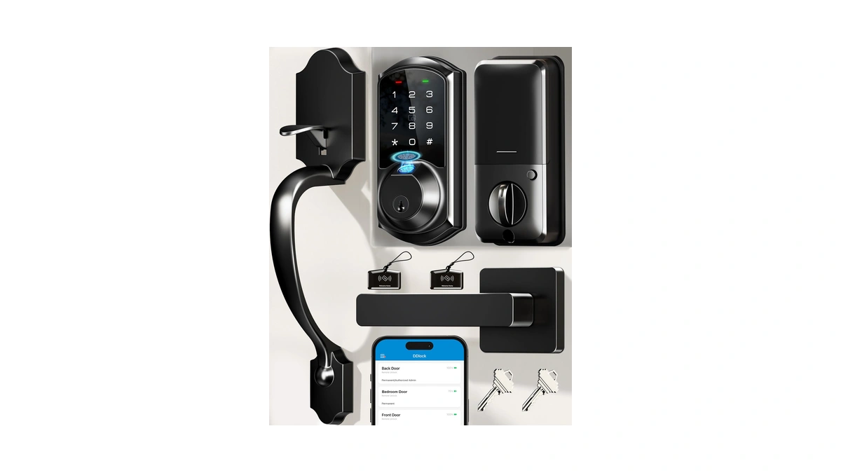 Veise Ve07-h Fingerprint Smart Lock For Front Door Handle Set,