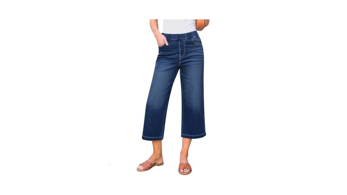 Grapent Stretchy Jeans Pull On Capris For Women Jean Pants