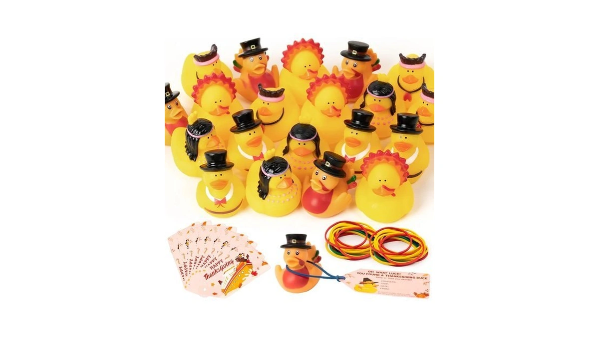H1vojoxo Thanksgiving Rubber Ducks Bulk - 20 Set Thanksgiving Rubber