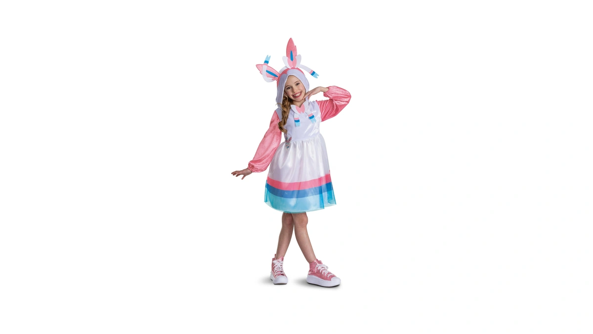 Disguise Pokemon Sylveon Costume Dress For Girls, Official Pokemon Outfit