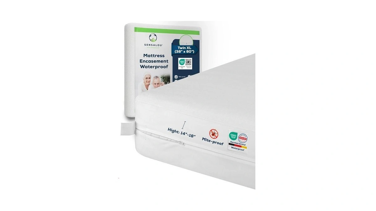 Sensalou Mattress Encasement Waterproof Twin Xl – 5-sided Terry Cover