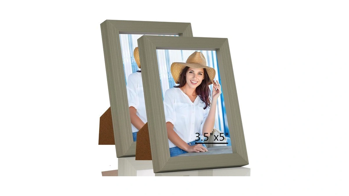 Wtaqr Picture Frames,3.5x5 Picture Frame Set Of 2,gray Wooden Frame