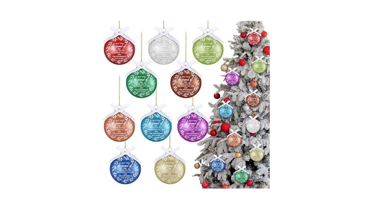 Yuxung 10 Pcs Christmas Appreciation Gift For Coworker 3.15'' Glitter