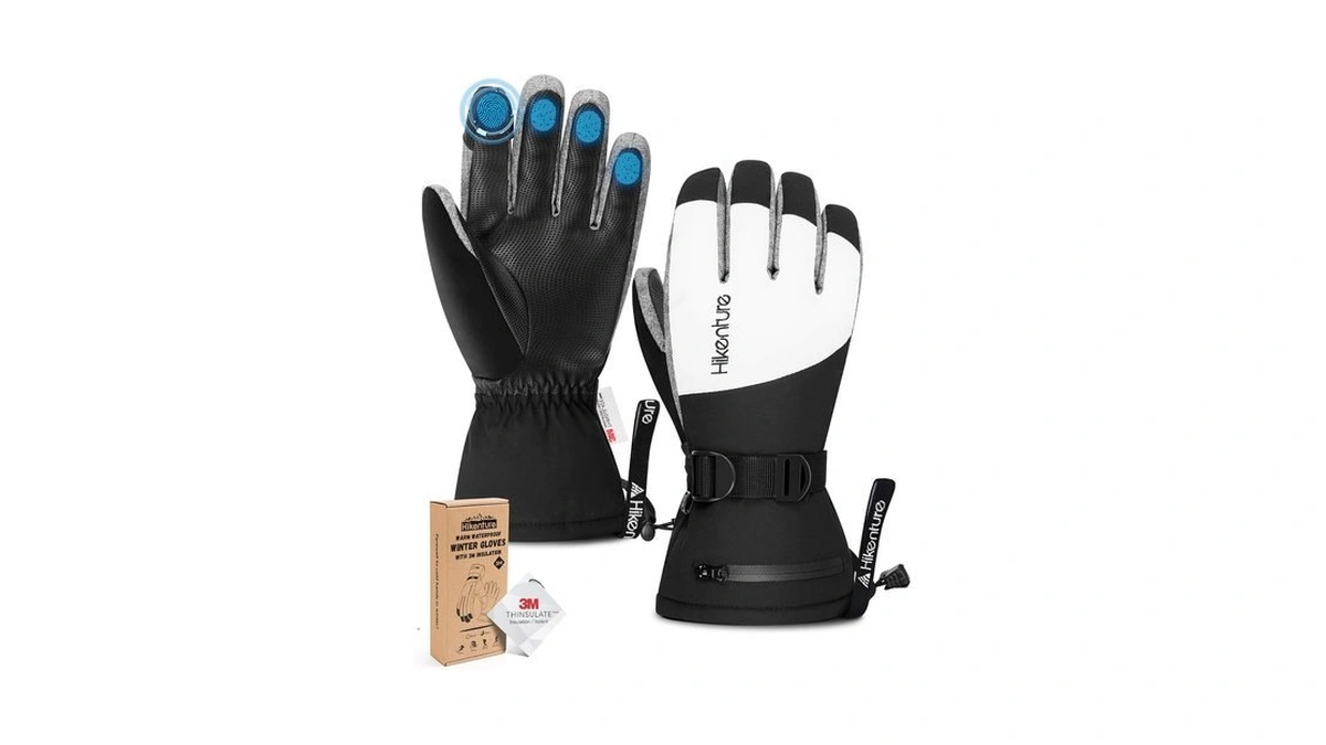 Hikenture Mens Ski Gloves, Winter 3m Thinsulate Touchscreen Snow Gloves