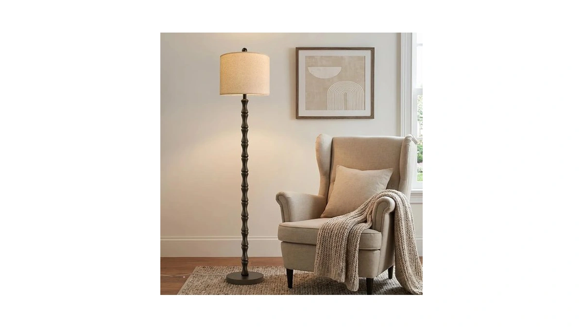 Fofomomo 62" Farmhouse Floor Lamp For Living Room, Rustic Standing