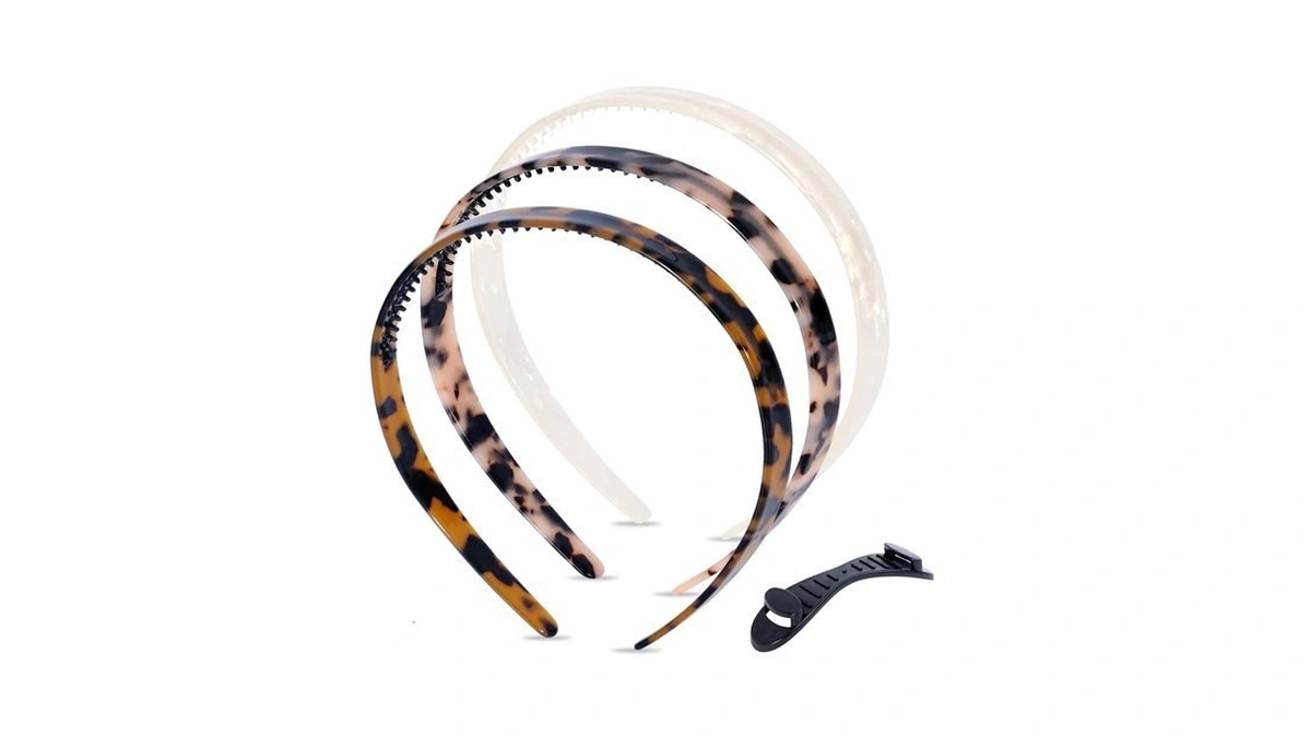 Cocosecret 3 Pcs Tortoise Shell Headbands, Non-slip Grip Thin Hairbands