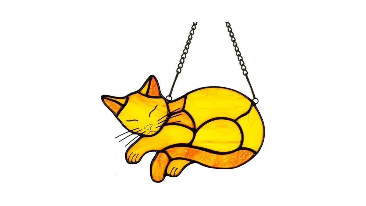 Ayadon Orange Cat Memorial Gifts For Loss Of Cat, Stained