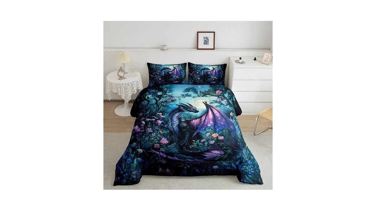 Feelyou Dragon Comforter Set Full Size Comforter For Boys Girls