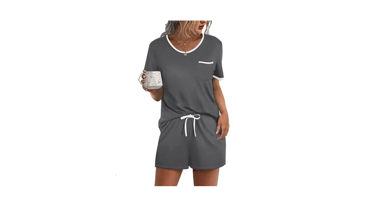 Ekouaer Pajamas For Womens Set 2 Piece Soft Sleepwear, Chest