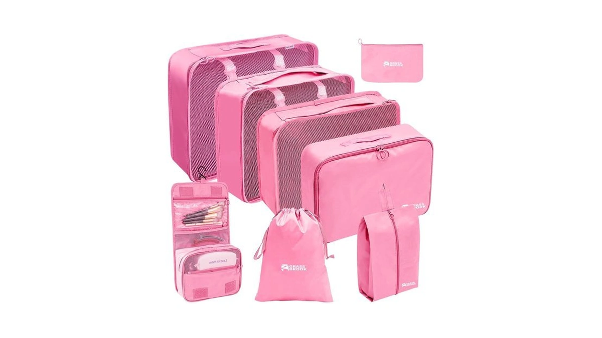 Amazon : Grass Brook 8 Set Packing Cubes For Trav
