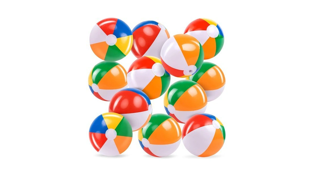 Joyin 12-pack 12β Beach Balls - Bulk Classic Beachball Inflatable