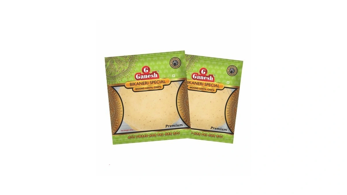 Ganesh Bikaneri Moong Dal Poppadum Chips, Pack Of 2, 30