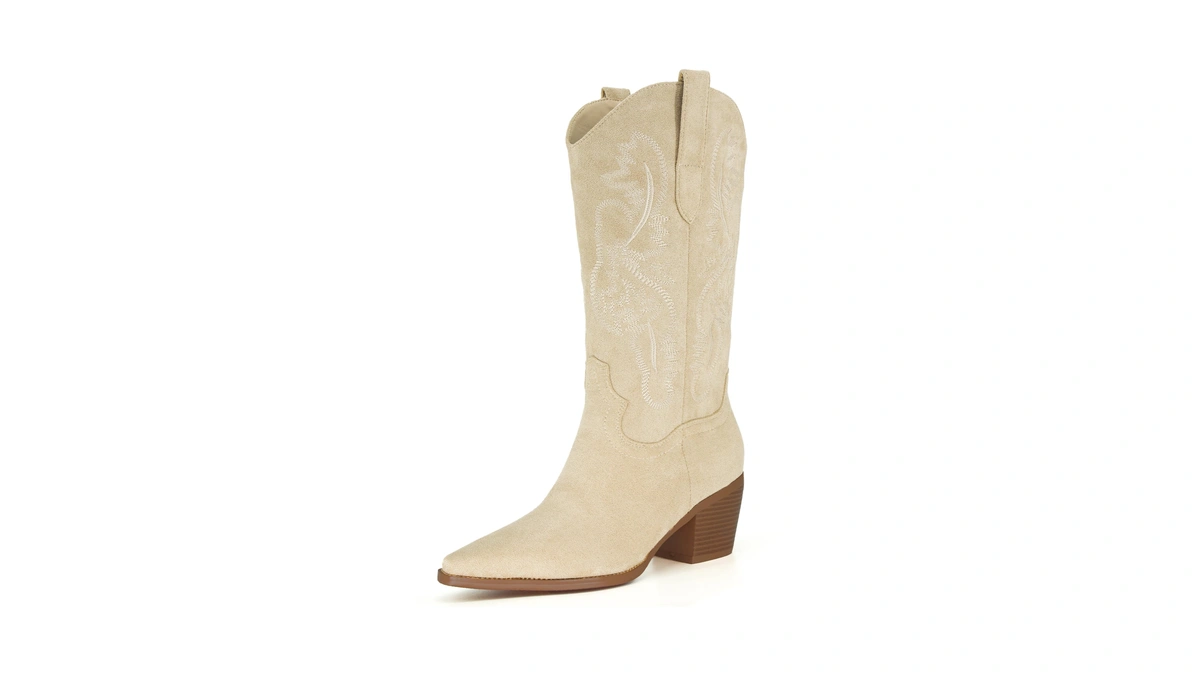 Iiimmu Cowgirl Tall Boots Pointed Toe And Block Heel Cowboy
