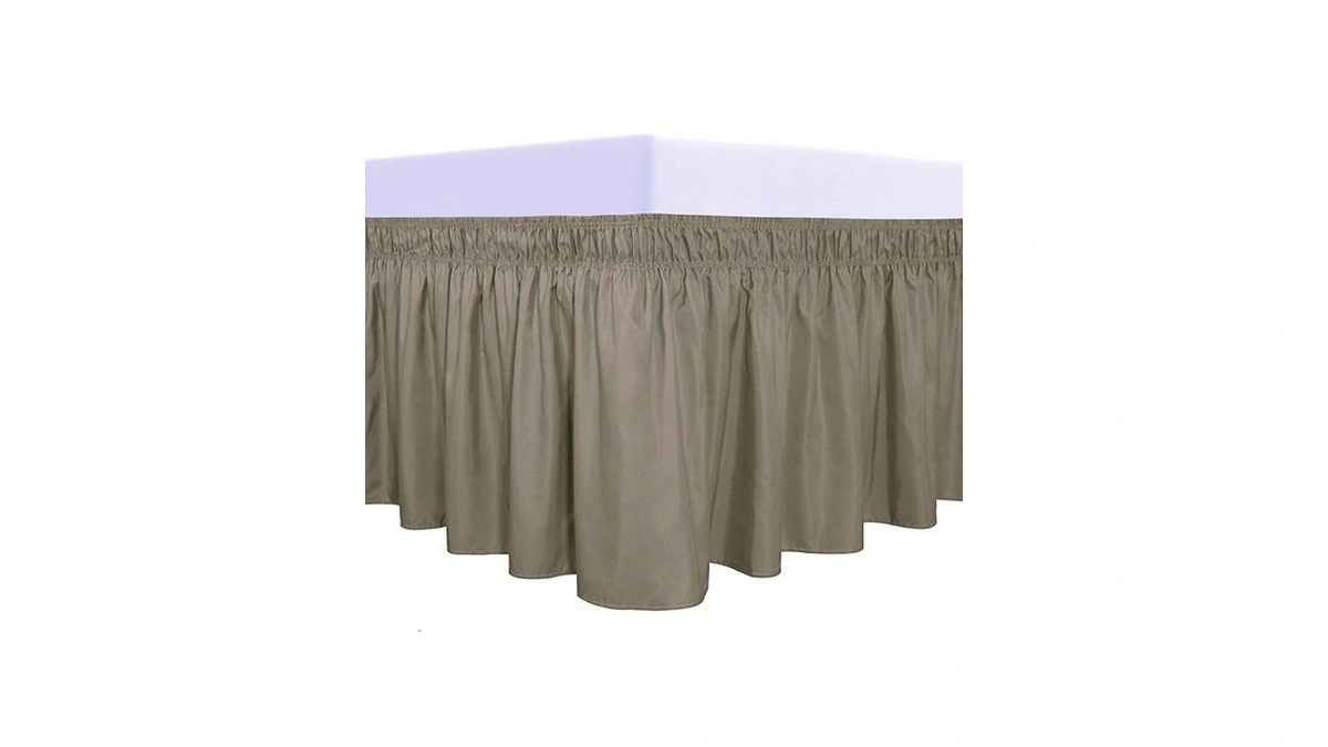 Purefit Wrap Around Ruffled Bed Skirt, Sand, Twin/full - 22"