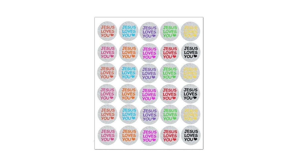 Jesus Loves You Sticker,1.5 Inch Religious Christian Stickers,600 Pcs