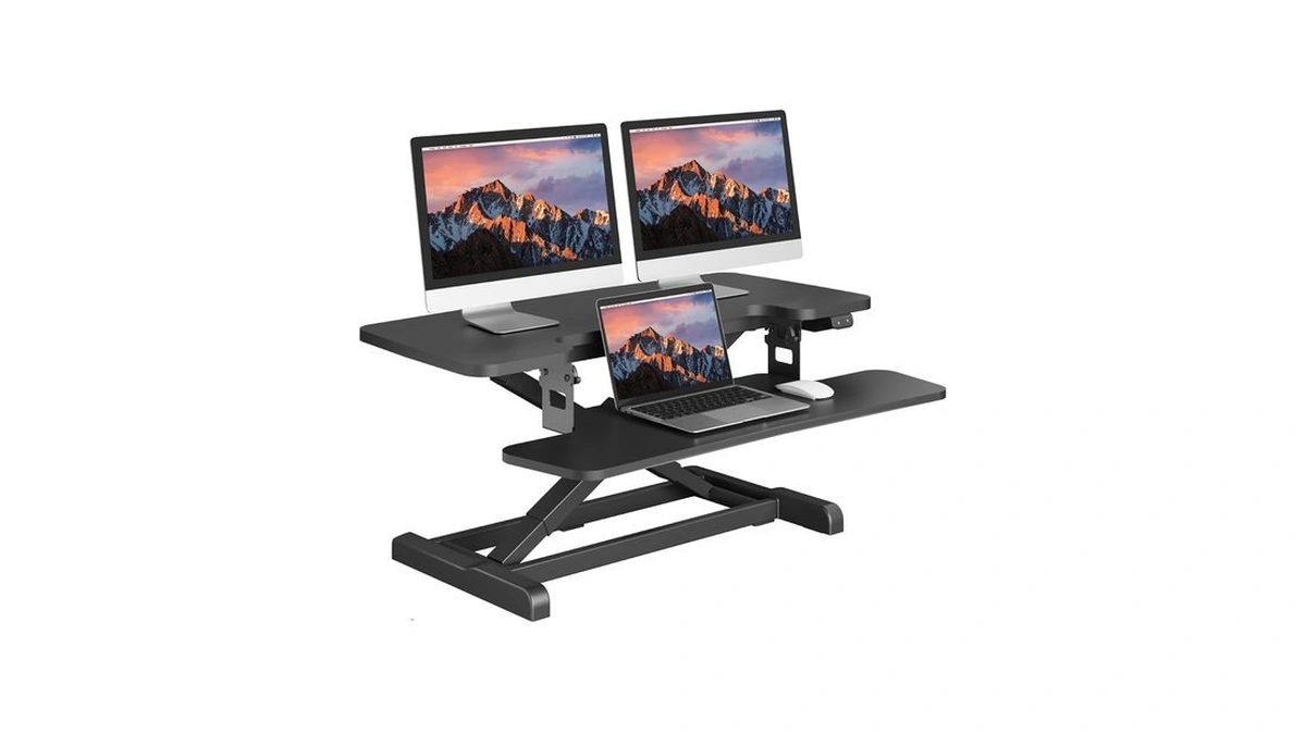 Sanodesk 35" Electric Standing Desk Converter,height Adjustable Riser For Office