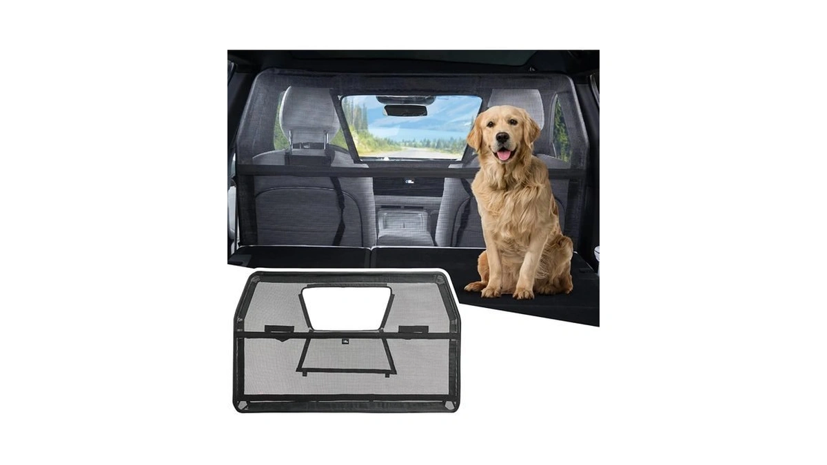 Joytutus 52" Wide Dog Car Barrier With Removable Visual Window,