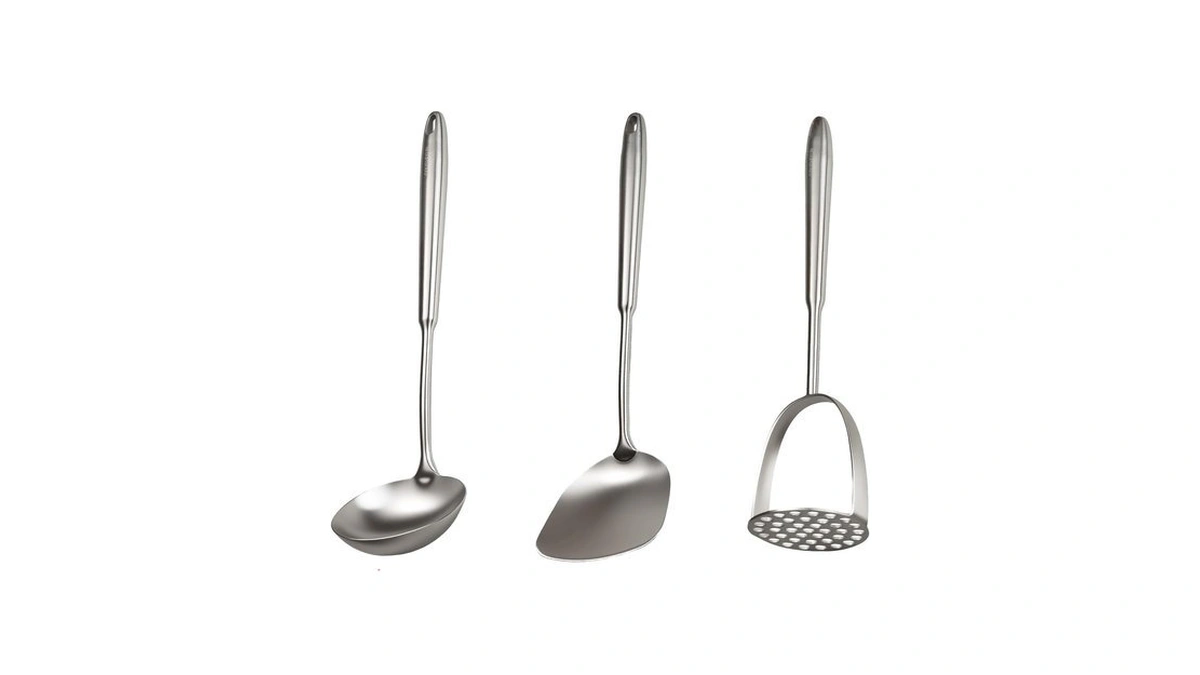304 Stainless Steel Potatoes Masher, Soup Spoons Wok Spatula 3