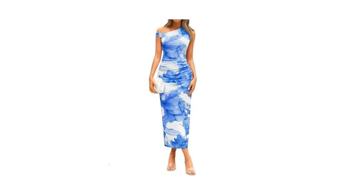 Simplee Womens Summer One Shoulder Floral Dress 2026 Wedding Guest