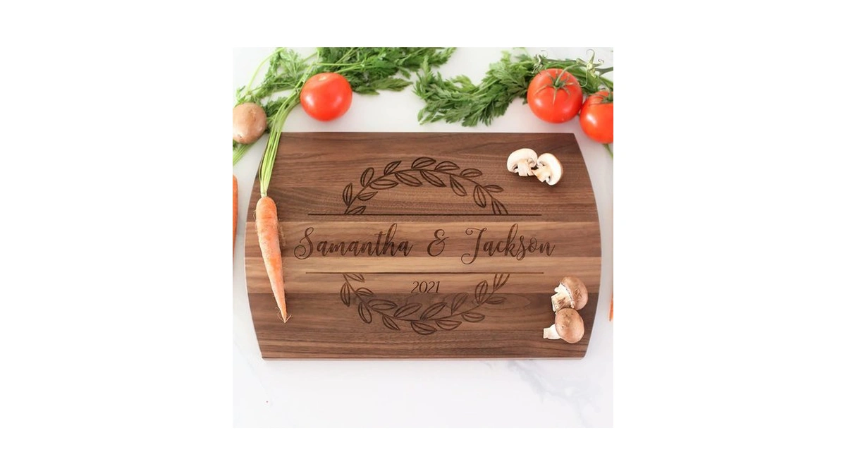 Blue Ridge Mountain Gifts Personalized Laser Engraved Wooden Cutting Board