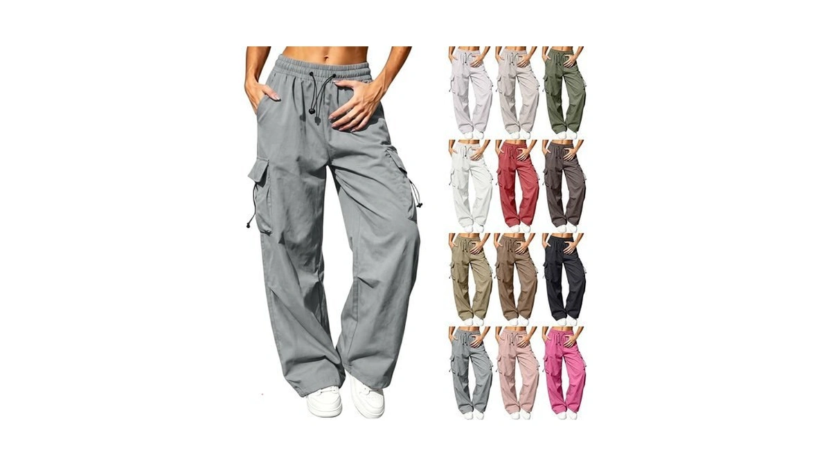 Cargo Pants For Women Baggy Hiking Elastic Waisted Work Pant
