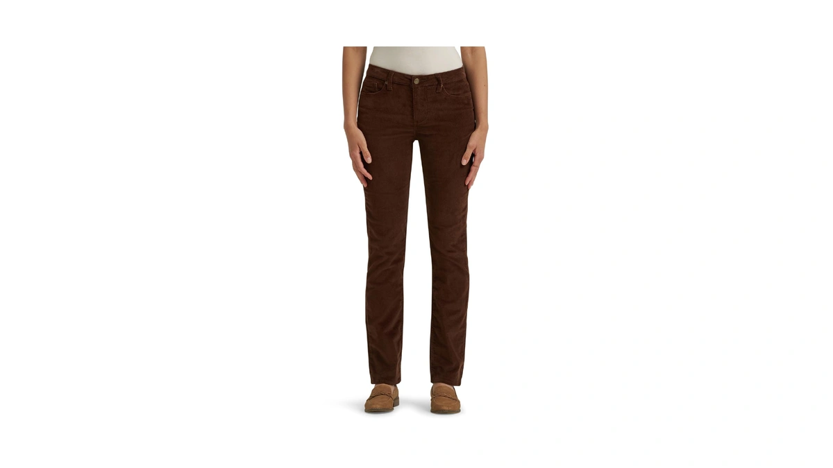 Lee Women's Legendary Mid Rise Straight Leg Jean, Bistre Cord,