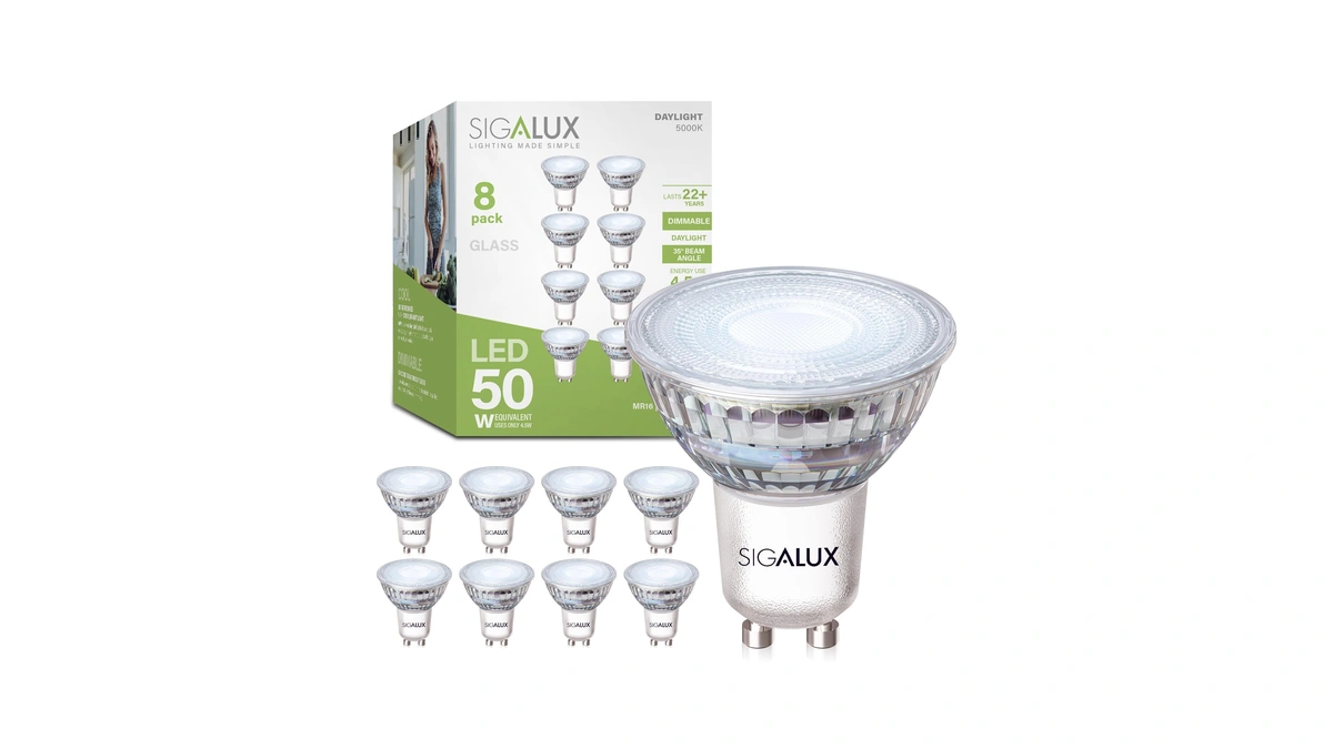 Sigalux Gu10 Led Light Bulbs, Dimmable 5000k Daylight White Natural